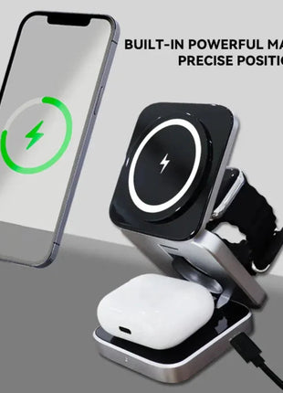 Foldable 3 in 1 Wireless Charging Phone Stand Yellow Pandora