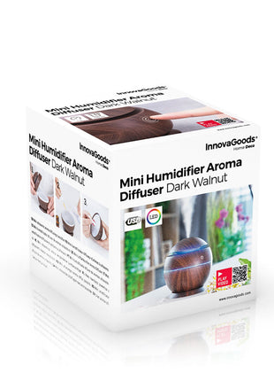 Mini Humidifier Scent Diffuser Dark Walnut InnovaGoods Bigbuy