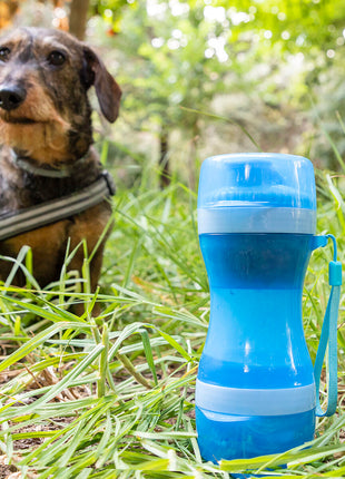 2-in-1 bottle with water and food containers for pets Pettap Bigbuy