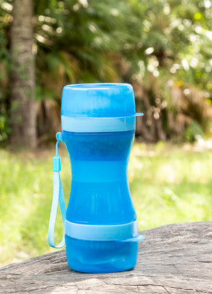 2-in-1 bottle with water and food containers for pets Pettap Bigbuy