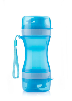 2-in-1 bottle with water and food containers for pets Pettap Bigbuy