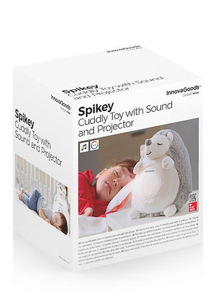Hedgehog Soft Toy with White Noise and Nightlight Projector Spikey Bigbuy