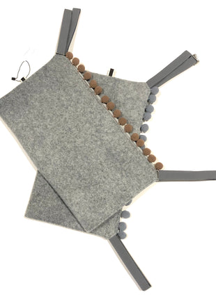 MIST Saveplace® chair/table hammock with pom poms, 3 Sizes Grey Chaos