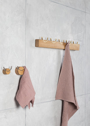 Wall hook DEER | oak wood, brass Biotite
