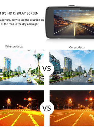 4" Dual Lens 1080P FHD 1.0MP Dash Camera Car DVR Teal Simba