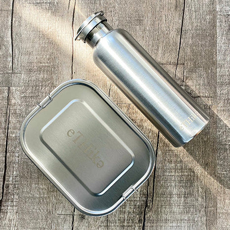 Zero Waste Starter Kit: Stainless Steel Lunchbox & Bottle Champagne Eunostus