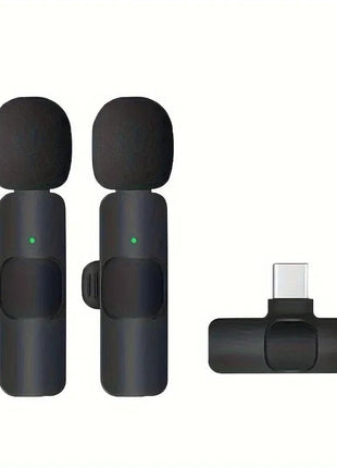 2 Wireless Microphone Video Recording Podcast Built-in Noise Reduction Green Mulberry