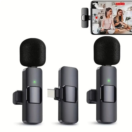 Wireless Lavalier Microphone – Clip-On Mic with Noise Reduction Green Mulberry