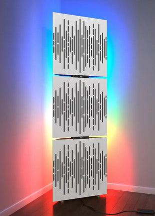 3x WAVE Bass Traps w/ RGB Lamp | LED Acoustic Corner Red Rosemary