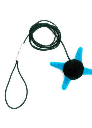 SALE | NINJA Saveplace® plush cat toy with long gummy string Grey Chaos