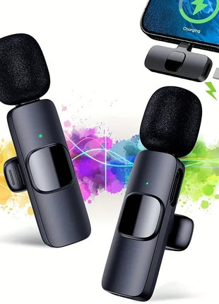 2 Wireless Microphone Video Recording Podcast Built-in Noise Reduction Green Mulberry