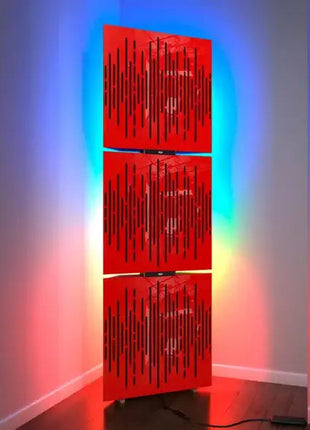 3x WAVE Bass Traps w/ RGB Lamp | LED Acoustic Corner Red Rosemary