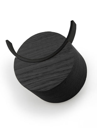 Wall hook DEER | Black painted oak wood, black painted steel Biotite