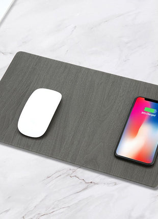 Wood Grain Wireless Charging Mouse Pad Fuchsia Molly