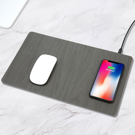 Wood Grain Wireless Charging Mouse Pad Fuchsia Molly