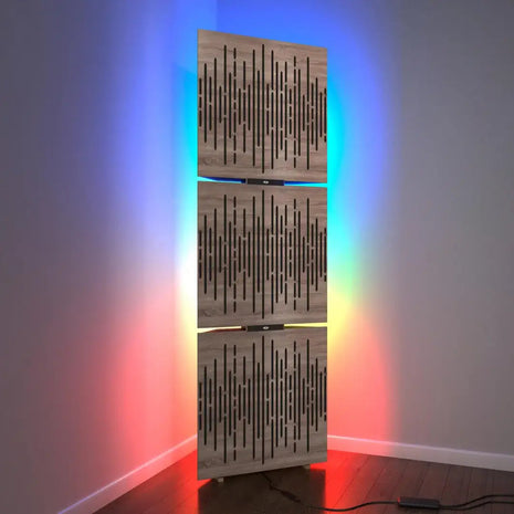 3x WAVE Bass Traps w/ RGB Lamp | LED Acoustic Corner Red Rosemary