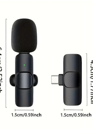 Wireless Lavalier Microphone – Clip-On Mic with Noise Reduction Green Mulberry
