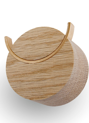 Wall hook DEER | oak wood, brass Biotite