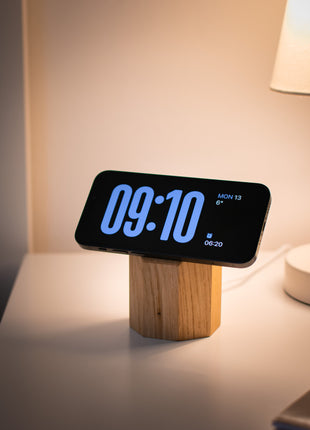 Wooden MagSafe Wireless Charger for Apple iPhone. Fast Qi2 Chrager. Viridian Angel