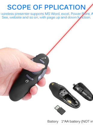 Wireless Presenter with Red Laser Pointers Pen USB Teal Simba
