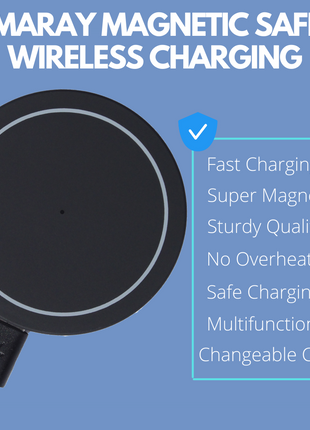 MAGNETIC WIRELESS CHARGER FOR iPHONE 13/12 SERIES Cyan Birch