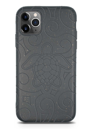 Ocean Turtle -  Biodegradable phone case - Ocean Blue and Black Tan Lily