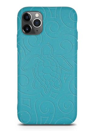 Ocean Turtle -  Biodegradable phone case - Ocean Blue and Black Tan Lily
