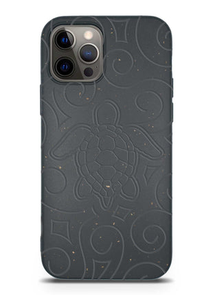 Ocean Turtle -  Biodegradable phone case - Ocean Blue and Black Tan Lily