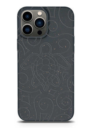 Ocean Turtle -  Biodegradable phone case - Ocean Blue and Black Tan Lily