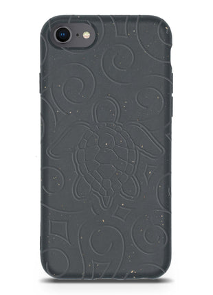 Ocean Turtle -  Biodegradable phone case - Ocean Blue and Black Tan Lily
