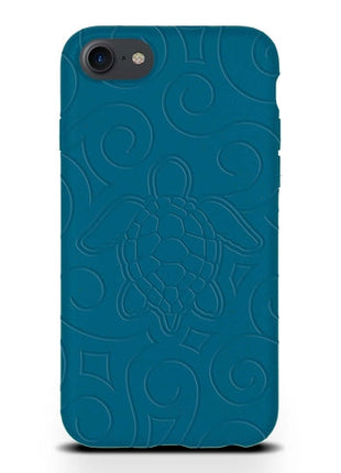 Ocean Turtle -  Biodegradable phone case - Ocean Blue and Black Tan Lily
