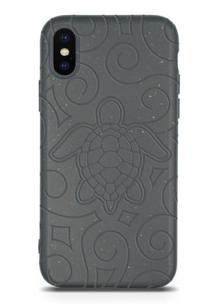 Ocean Turtle -  Biodegradable phone case - Ocean Blue and Black Tan Lily