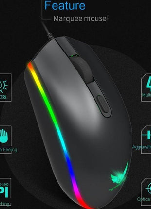 Dragon LED Backlight Gaming USB Wired Keyboard Mouse Set Yellow Pandora