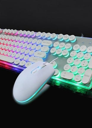 Dragon LED Backlight Gaming USB Wired Keyboard Mouse Set Yellow Pandora