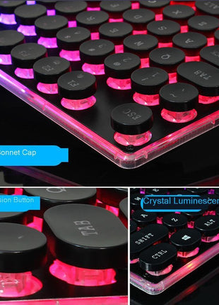Dragon LED Backlight Gaming USB Wired Keyboard Mouse Set Yellow Pandora