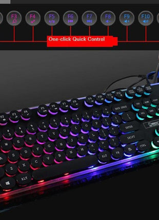 Dragon LED Backlight Gaming USB Wired Keyboard Mouse Set Yellow Pandora
