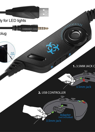 Dragon Stereo LED Gaming Headset with Microphone Yellow Pandora