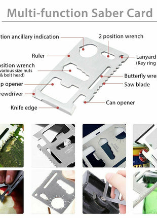 14 in 1 Outdoor Emergency Survival And Safety Gear Kit Camping Salmon Lucky