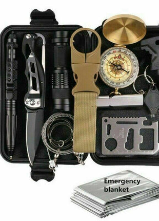 14 in 1 Outdoor Emergency Survival And Safety Gear Kit Camping Salmon Lucky