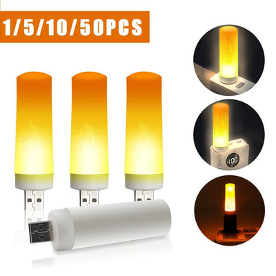USB LED Atmosphere Light, Flame Flashing Candle Lamp for Camping & Power Bank - TECNO GADGETS