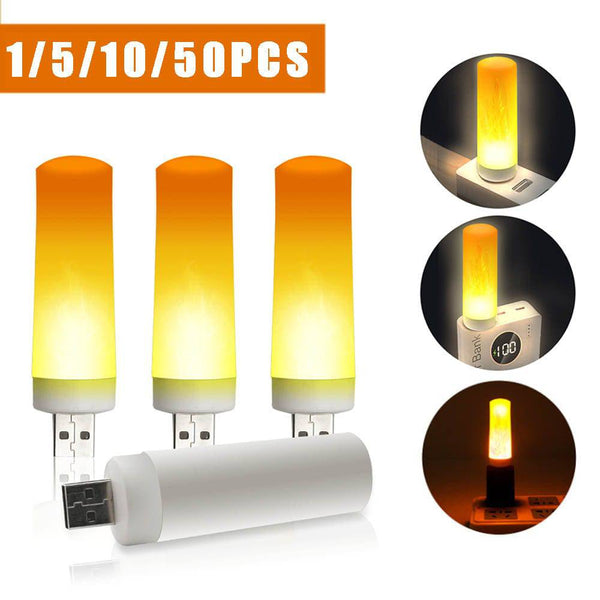 USB LED Atmosphere Light, Flame Flashing Candle Lamp for Camping & Power Bank - TECNO GADGETS