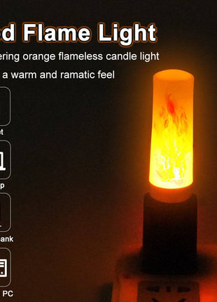 USB LED Atmosphere Light, Flame Flashing Candle Lamp for Camping & Power Bank - TECNO GADGETS