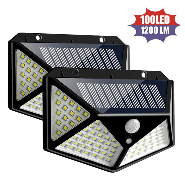 100 LED Solar Motion Sensor Wall Light offers bright, energy-efficient lighting with motion detection. Waterproof and easy to install, it’s perfect for outdoor security, illuminating pathways, yards, or entrances automatically at night