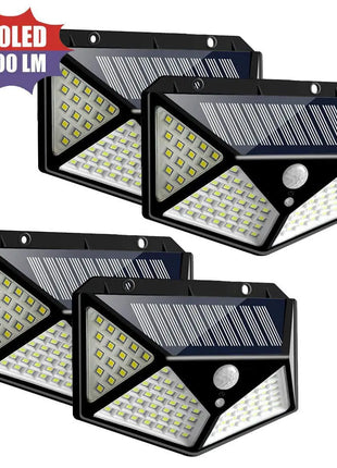 100 LED Solar Motion Sensor Wall Light – Waterproof & Easy Install - TECNO GADGETS