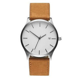 European Style Men's Watch, Large Dial, Calendar, Frosted Strap - TECNO GADGETS