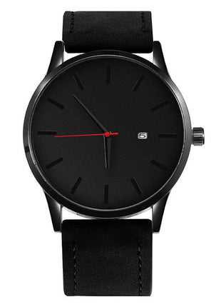 European Style Men's Watch, Large Dial, Calendar, Frosted Strap - TECNO GADGETS
