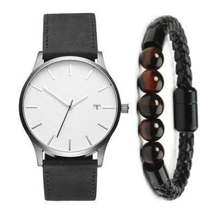 European Style Men's Watch, Large Dial, Calendar, Frosted Strap - TECNO GADGETS