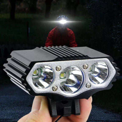 F3 USB Bicycle Headlights, 3 T6 LED, Rechargeable Mountain Bike Lights - TECNO GADGETS