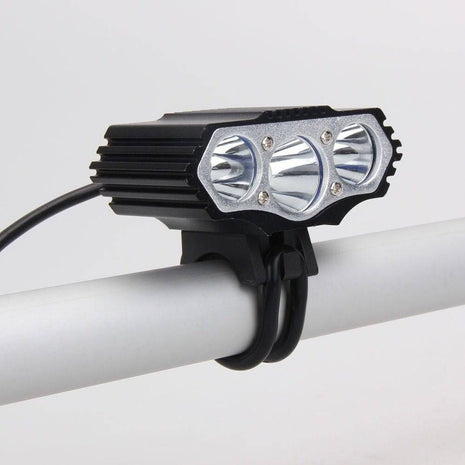 F3 USB Bicycle Headlights, 3 T6 LED, Rechargeable Mountain Bike Lights - TECNO GADGETS