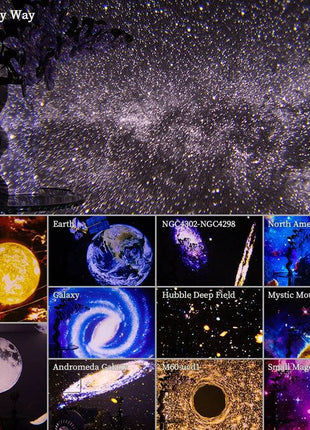 Night Light Galaxy Projector, 360° Rotating Starry Sky Lamp for Kids & Bedroom - TECNO GADGETS